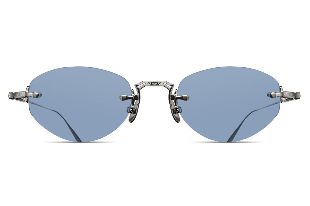 Matsuda - M3105-E Sunglasses Palladium White with Cobalt Blue Lenses