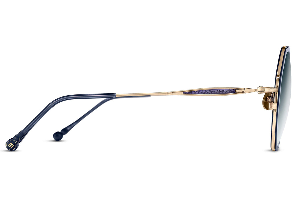 Matsuda - M3162 Sunglasses Brushed Gold - Dark Navy Crystal