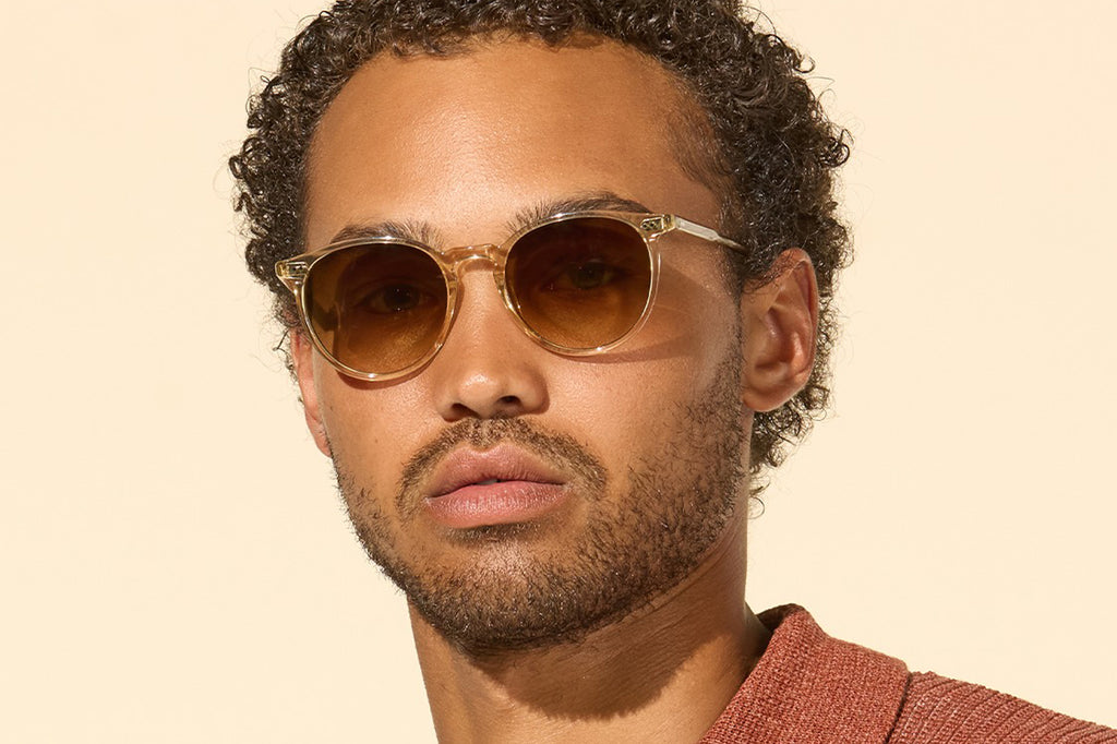 Garrett Leight - Morningside Sunglasses Champagne with Semi-Flat Olive Gradient Lenses