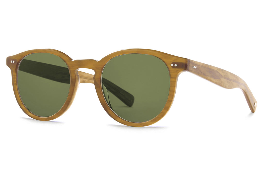 Garrett Leight -Morningside X Sunglasses Butterscotch with Green Lenses