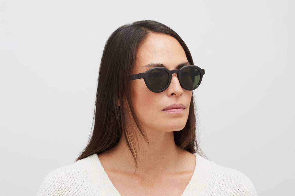 MYKITA - Dia Sunglasses MD22 - Ebony Brown with Green Solid Lenses