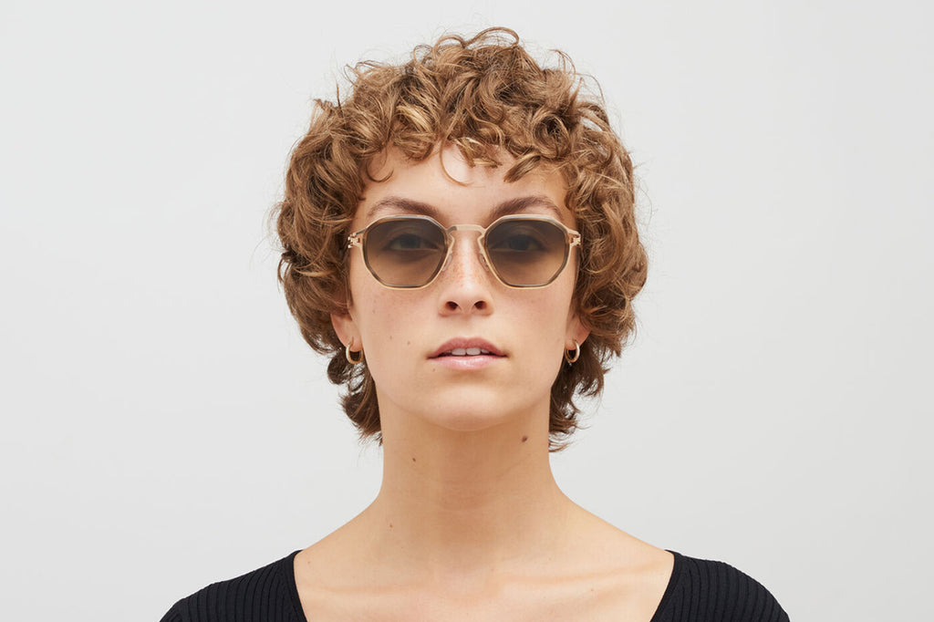 MYKITA - Gia Sunglasses Champagne Gold/Galapagos with Raw Brown Gradient Lenses