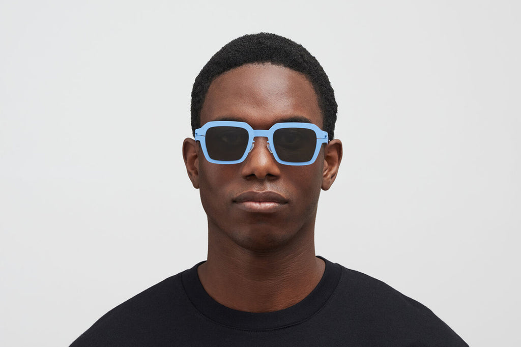 MYKITA - Mott Sunglasses Light Blue with Raw Green Solid Lenses