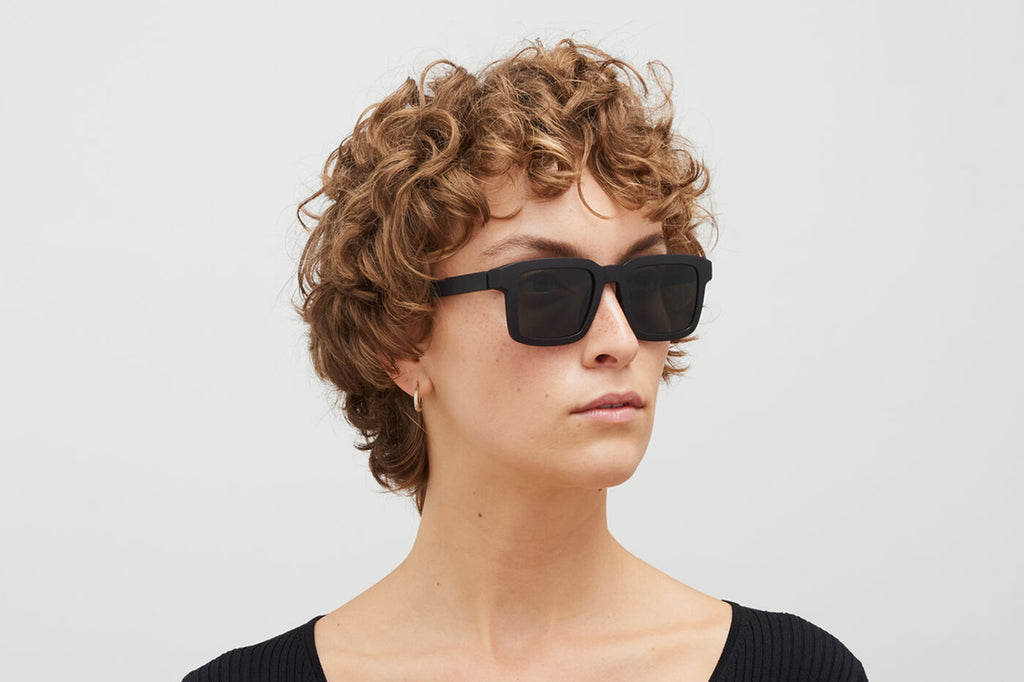 MYKITA - Neven Sunglasses MD1 - Pitch Black with Dark Grey Solid Lenses