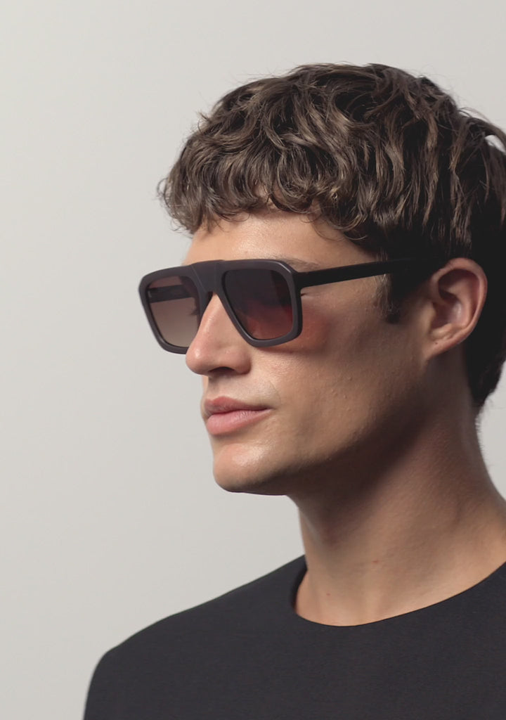 Kaleos Eyehunters - Nakajima Sunglasses Translucent Matte Brown