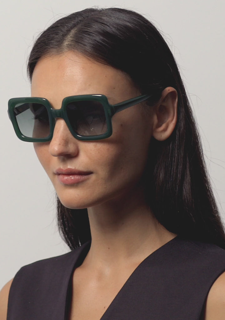 Kaleos Eyehunters - Deist Sunglasses Translucent Dark Green