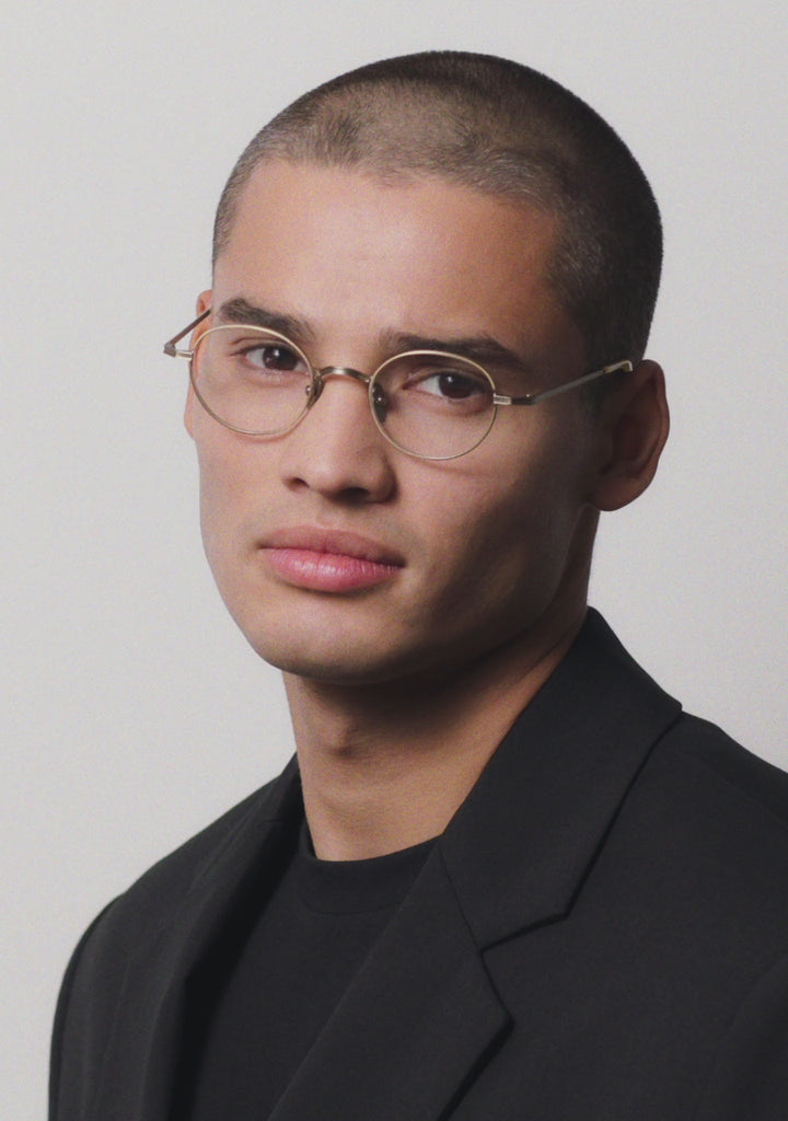 Kaleos Eyehunters - Mankiewicz Eyeglasses Brushed Gold