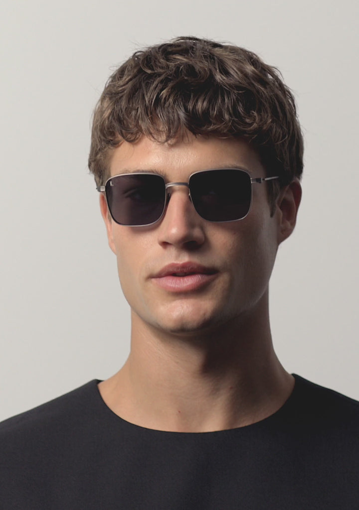 Kaleos Eyehunters - Wieder Sunglasses Silver with Grey Mineral Lenses