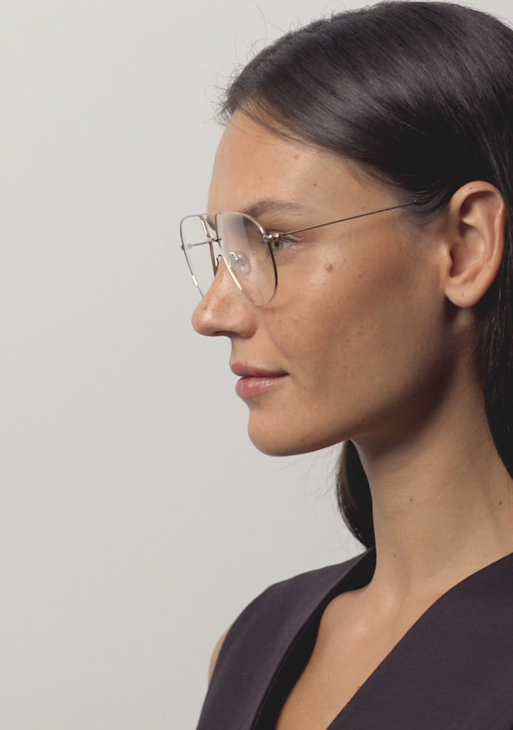 Kaleos Eyehunters - Callas Eyeglasses White Gold