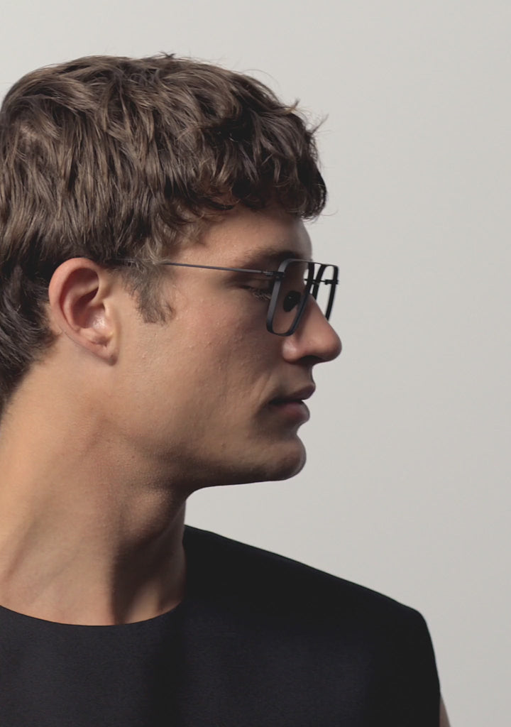 Kaleos Eyehunters - Munger L Eyeglasses Matte Black