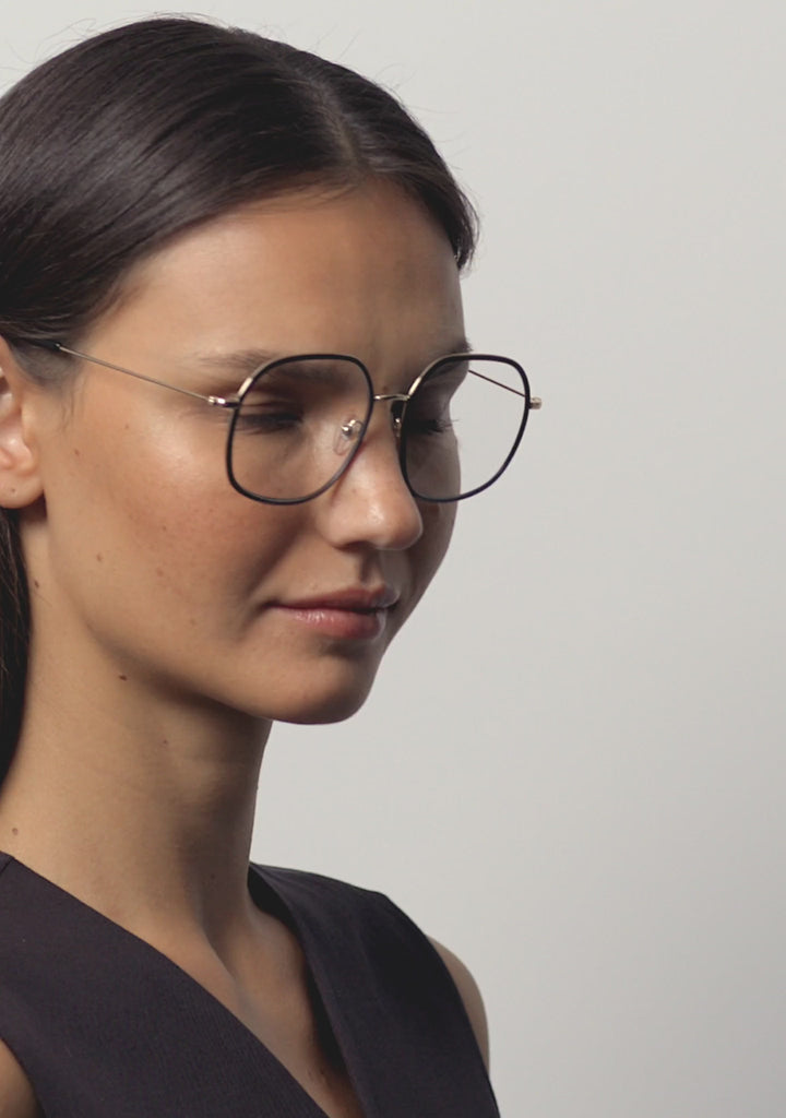 Kaleos Eyehunters - Unsworth Eyeglasses Gold/Black