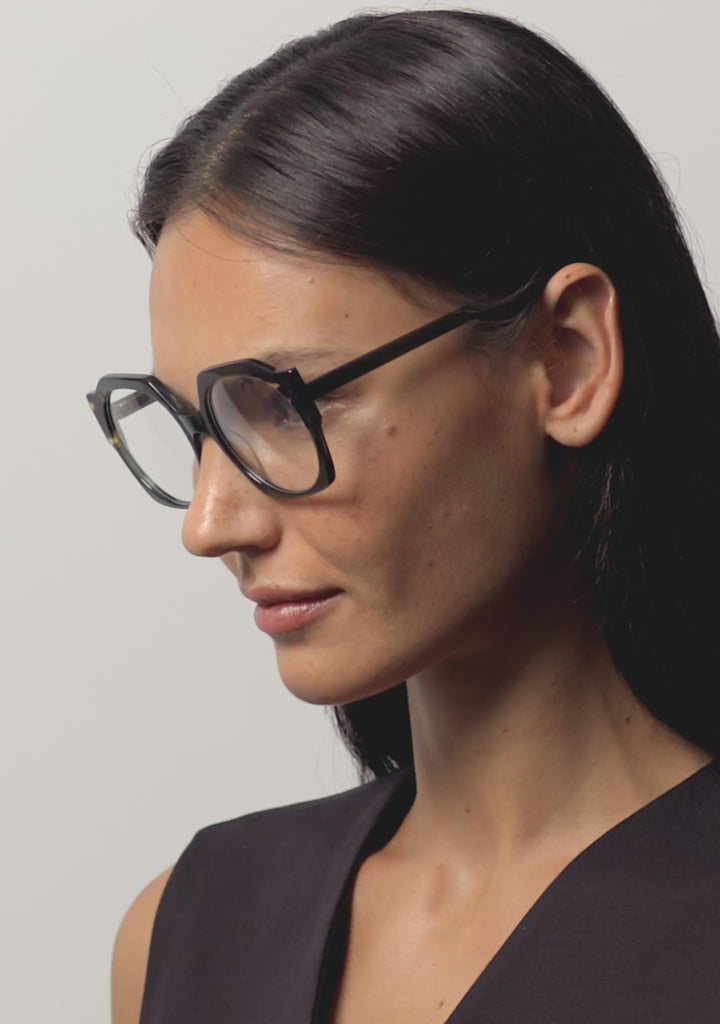 Kaleos Eyehunters - McMahon Eyeglasses Transparent Green/Brown Havana