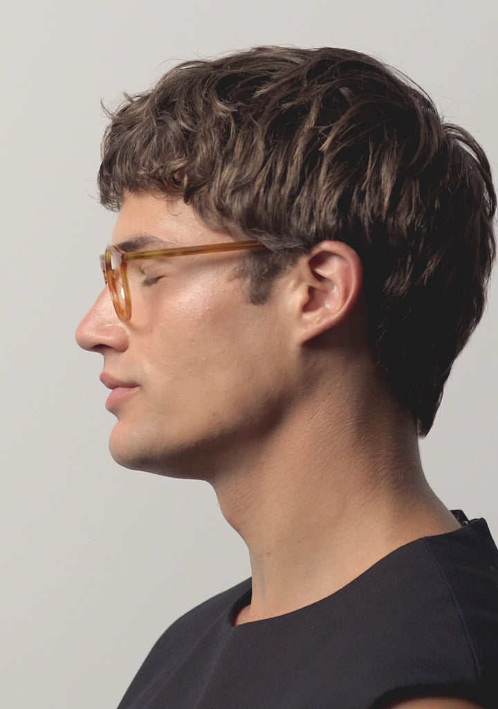 Kaleos Eyehunters - Kemp M Eyeglasses Honey Havana