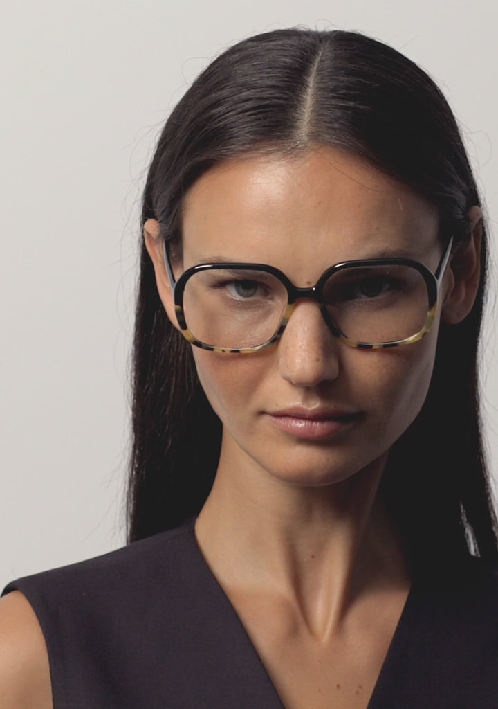 Kaleos Eyehunters - Baines Eyeglasses Black/Brown Havana