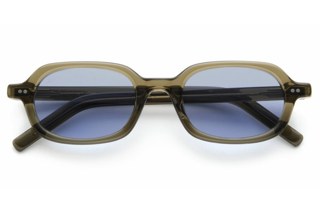 AKILA® Eyewear - Psyche Sunglasses Olive Green w/ Sky Blue Lenses