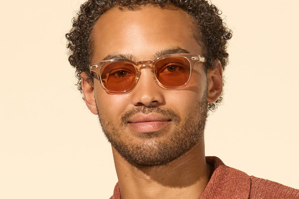 Garrett Leight - Sherwood Sunglasses Shell Crystal with Pure Redwood Lenses