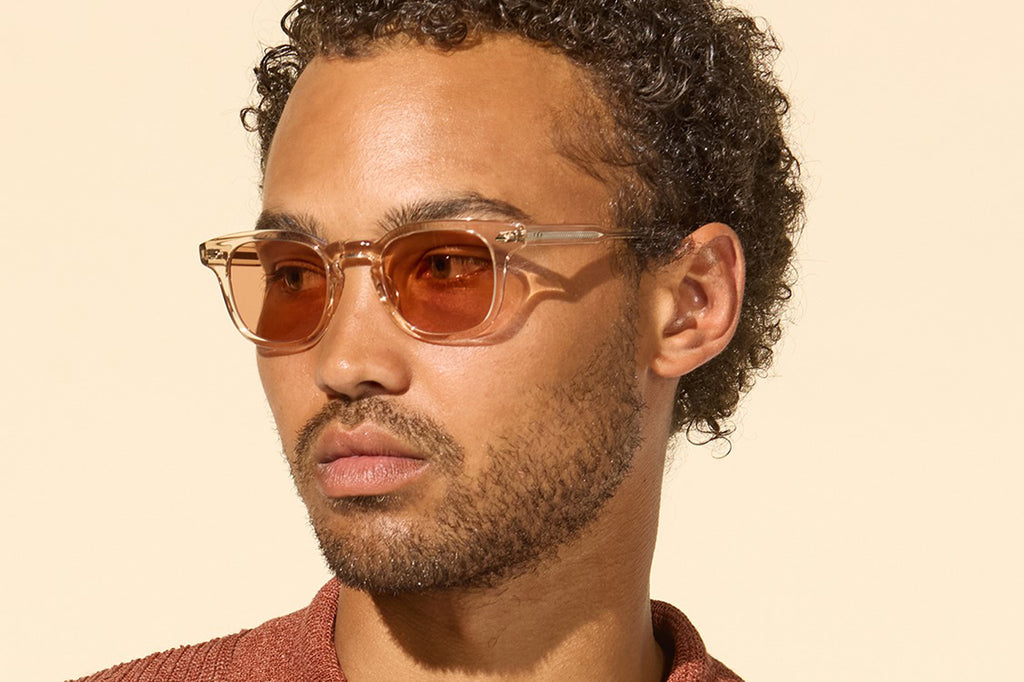 Garrett Leight - Sherwood Sunglasses Shell Crystal with Pure Redwood Lenses