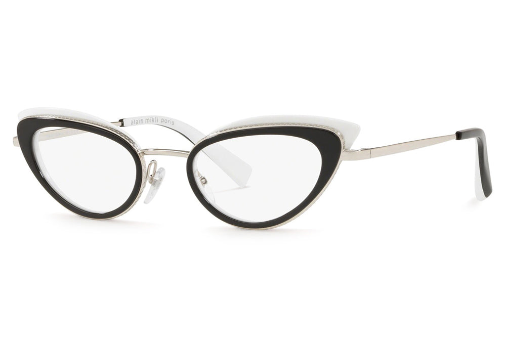 Alain Mikli - Pavee (A02029) Eyeglasses Black/White/Silver