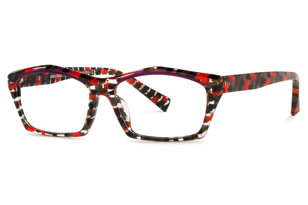 Alain Mikli - Erwan (A03127) Eyeglasses Damier Black Red/Fuxia