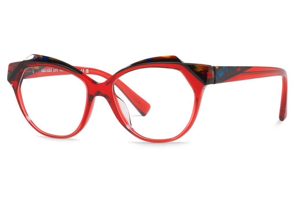 Alain Mikli - A03153 Eyeglasses Mosaic Red Blue Black/Transparent Red