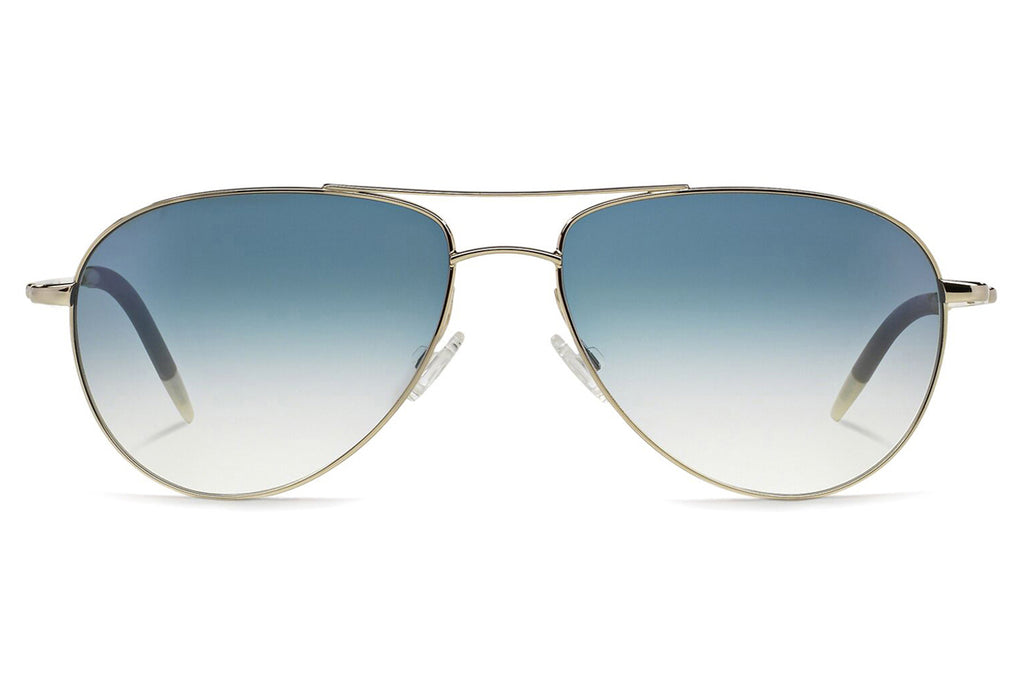 Oliver Peoples - Benedict (OV1002S) Sunglasses Silver with Gradient Blue Lenses