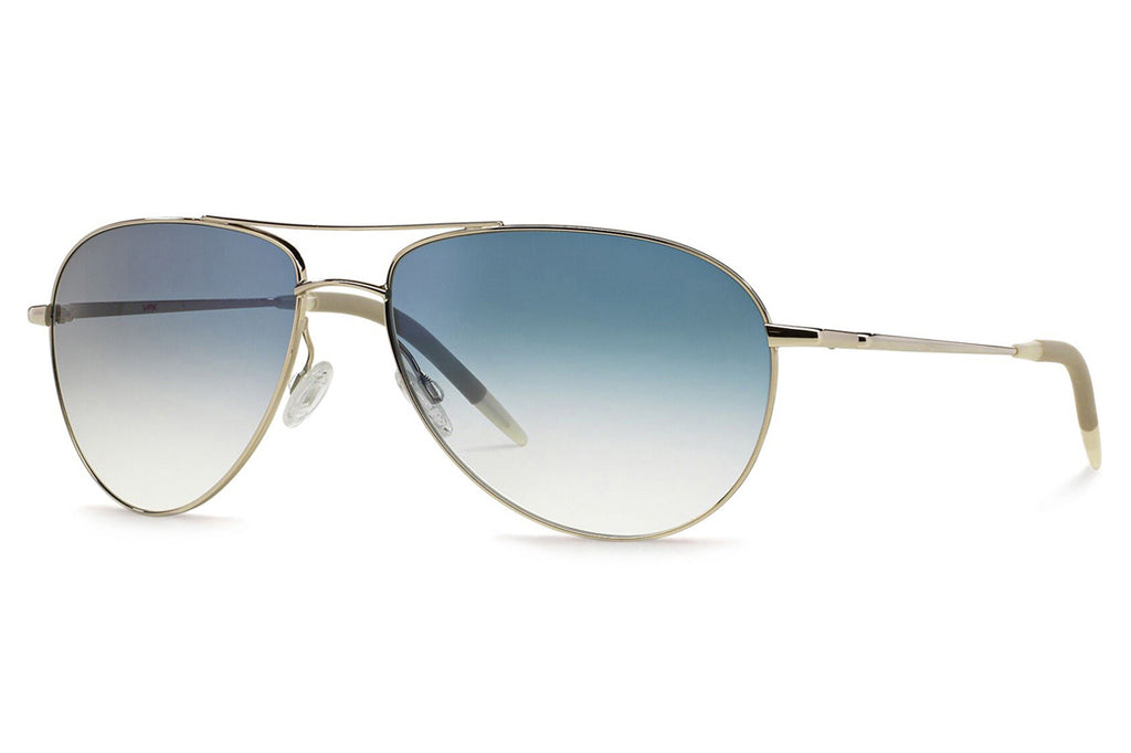Oliver Peoples - Benedict (OV1002S) Sunglasses Silver with Gradient Blue Lenses