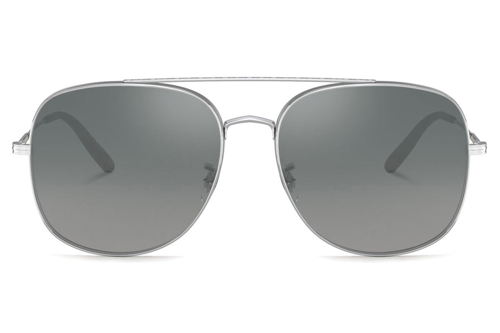 Oliver Peoples - Taron (OV1272S) Sunglasses Silver with Dark Grey Gradient Mirror Lenses