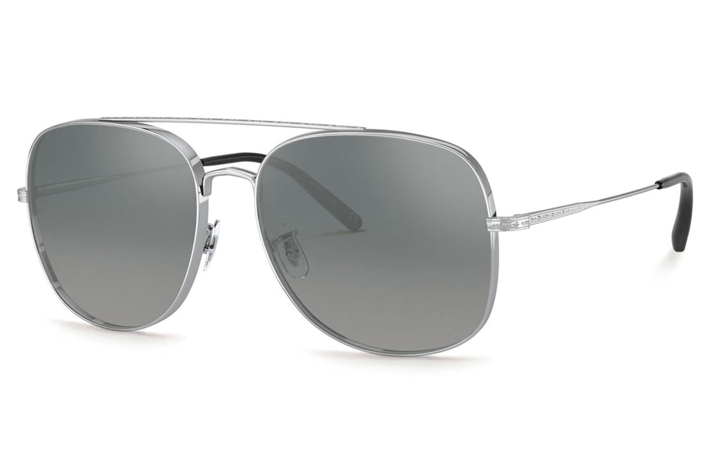 Oliver Peoples - Taron (OV1272S) Sunglasses Silver with Dark Grey Gradient Mirror Lenses