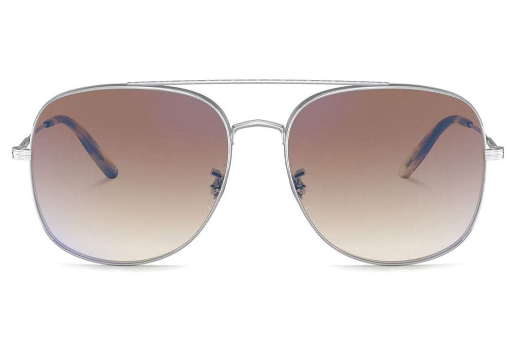 Oliver Peoples - Taron (OV1272S) Sunglasses Silver with Soft Tan Gradient Mirror Lenses