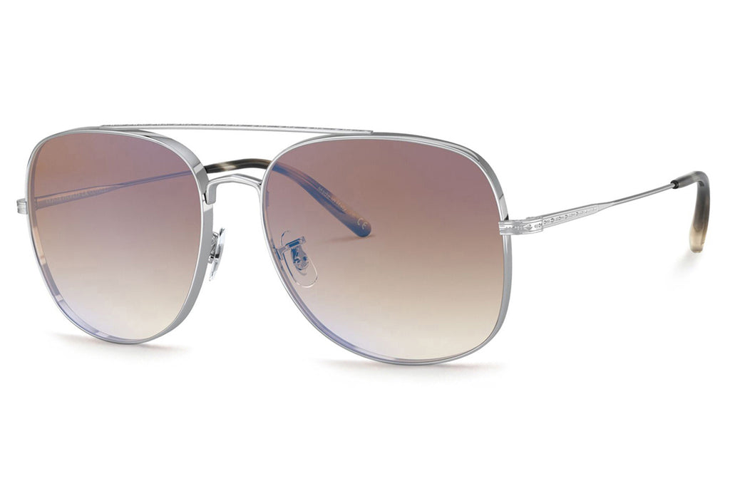Oliver Peoples - Taron (OV1272S) Sunglasses Silver with Soft Tan Gradient Mirror Lenses