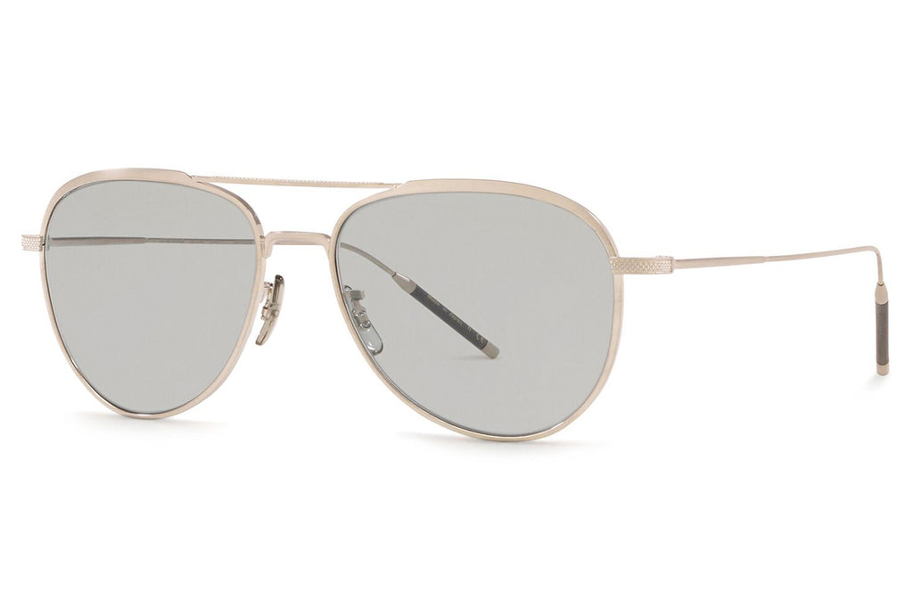Oliver Peoples - Takumi 3 - TK3 (OV1276ST) Sunglasses Brushed Silver with Ash Blue Wash Photochromic Lenses