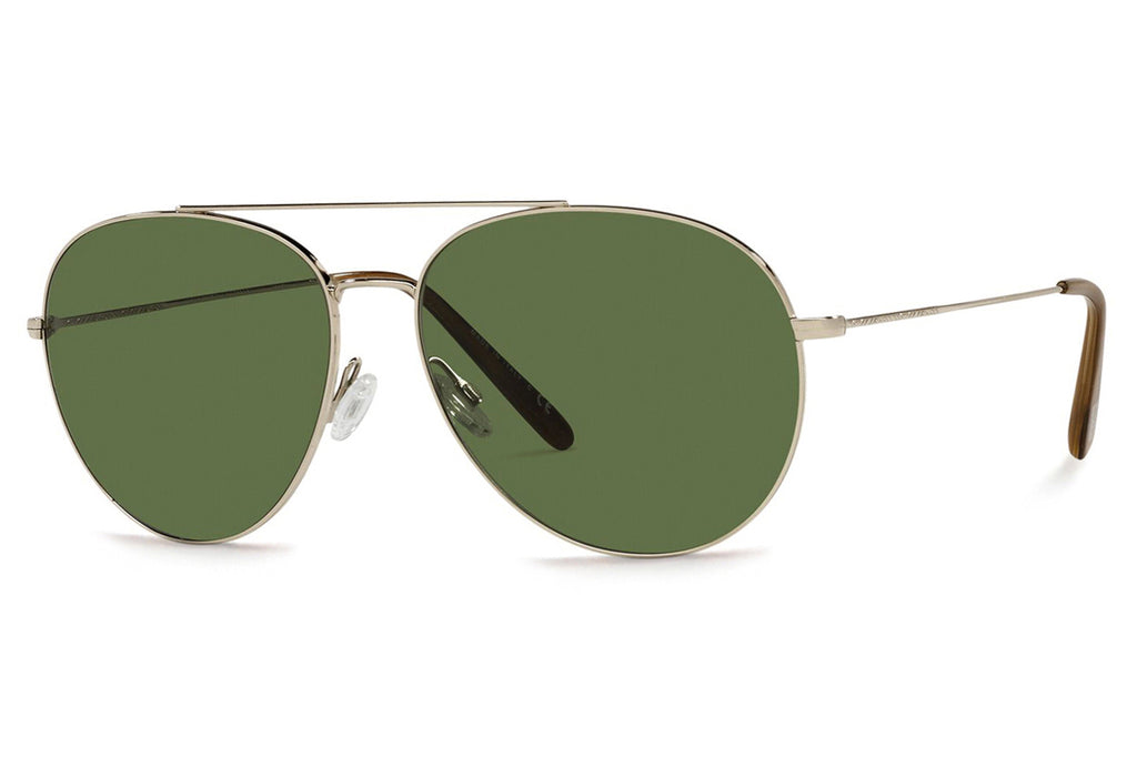 Oliver Peoples - Airdale (OV1286S) Sunglasses Soft Gold - Vibrant Bottle Green Lenses