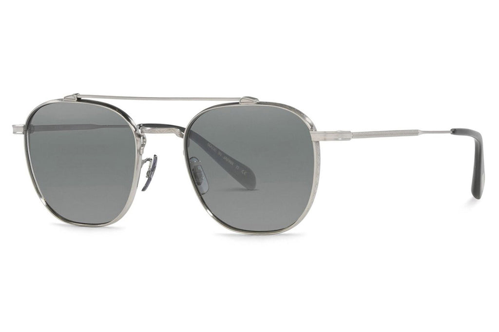 Oliver Peoples - Mandeville (OV1294ST) Sunglasses Brushed Silver with Dark Grey Lenses