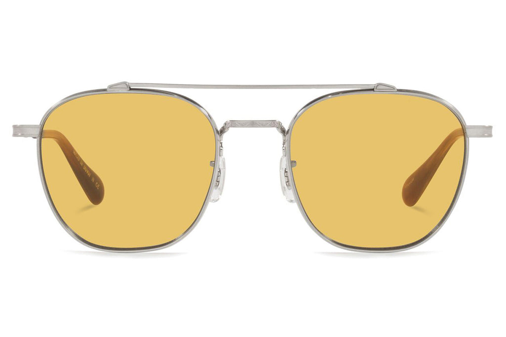 Oliver Peoples - Mandeville (OV1294ST) Sunglasses Brushed Silver with Mustard Lenses