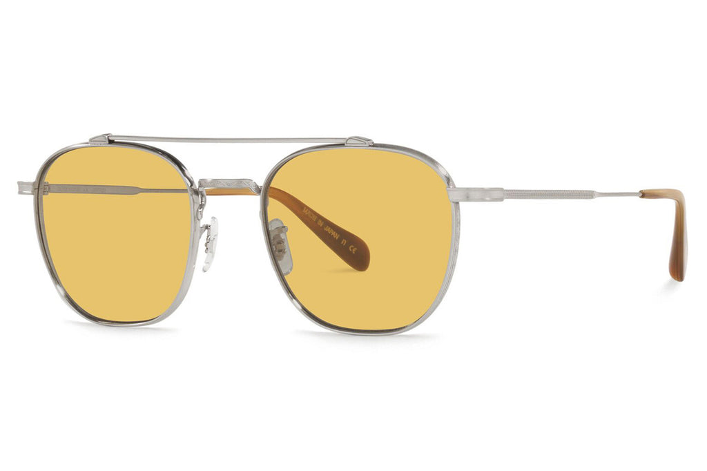 Oliver Peoples - Mandeville (OV1294ST) Sunglasses Brushed Silver with Mustard Lenses