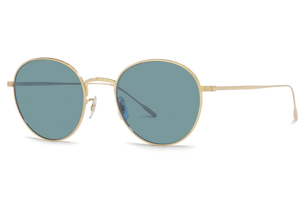 Oliver Peoples - Altair (OV1306ST) Sunglasses Brushed Gold with Teal Polar Lenses