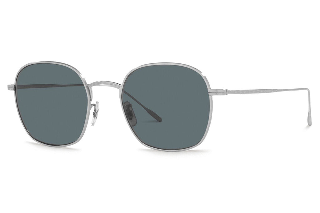 Oliver Peoples - Ades (OV1307ST) Sunglasses Brushed Silver with Blue Polar Lenses
