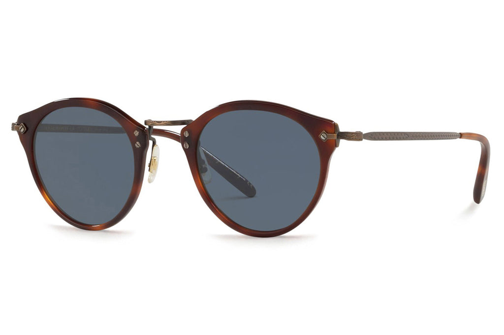 Oliver Peoples - OP-505 (OV5184S) Sunglasses Dark Mahogany-Bronze with Blue Lenses