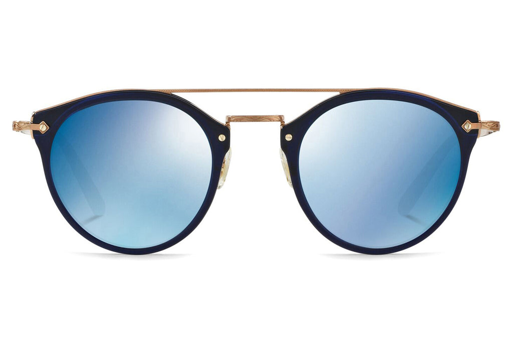 Oliver Peoples - Remick (OV5349S) Sunglasses Denim-Brushed Rose Gold with Dark Blue Mirror Blue