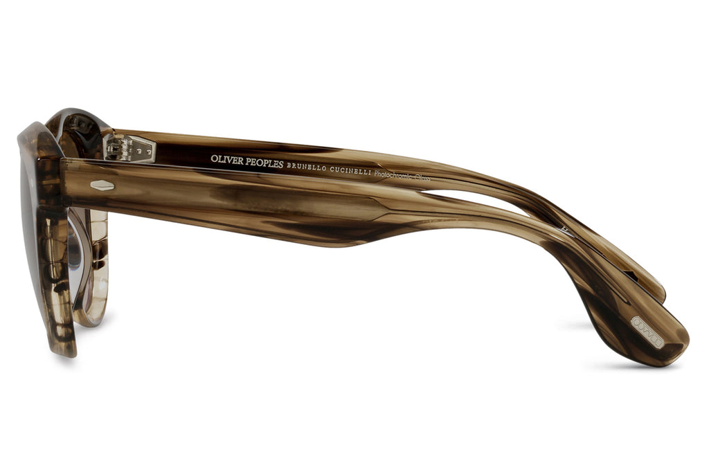 Oliver Peoples - Nino (OV5473SU) Sunglasses Olive Smoke with Chrome Olive Photochromic Lenses