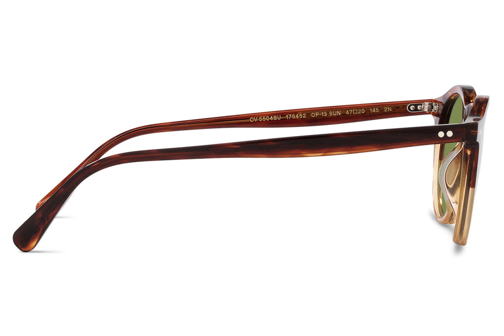 Oliver Peoples - OP-13 (OV5504SU) Sunglasses Dark Amber Gradient with Green C Lenses