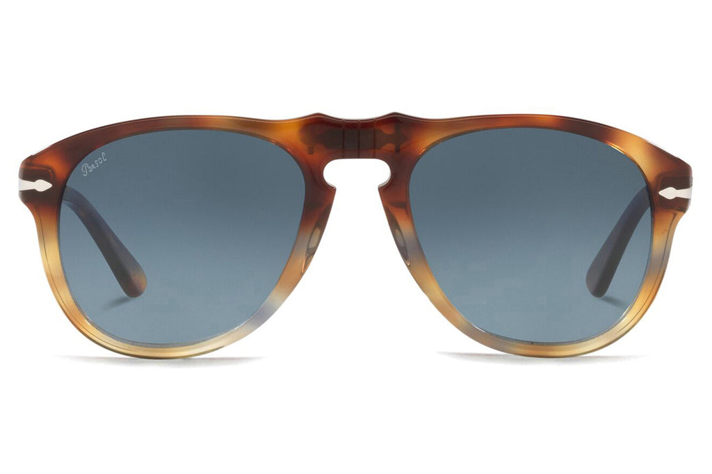 Persol - PO0649 Sunglasses Spotted Brown Tortoise with Azure Gradient Blue Lenses (1158Q8)