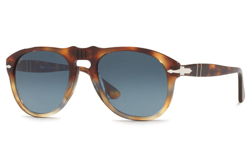 Persol - PO0649 Sunglasses Spotted Brown Tortoise with Azure Gradient Blue Lenses (1158Q8)