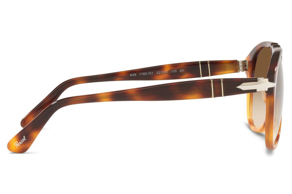 Persol - PO0649 Sunglasses Dark Brown/Light Brown Tortoise with Gradient Brown Lenses (116051)