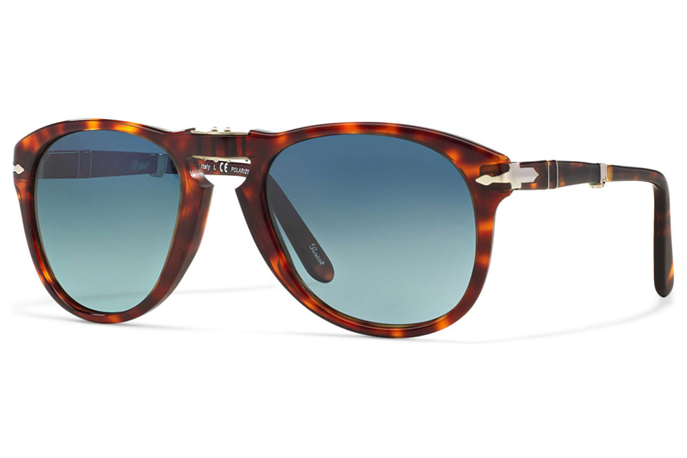 Persol - PO0714 Folding Sunglasses Havana with Blue Gradient Polar Lenses (24/S3)