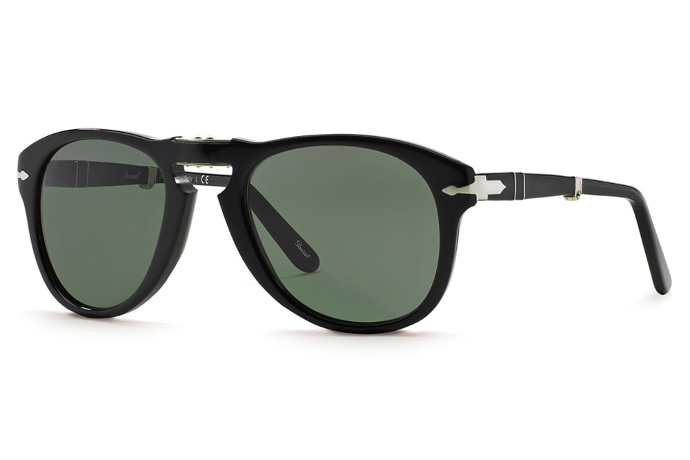 Persol - PO0714 Folding Sunglasses Black with Green Lenses (95/31)