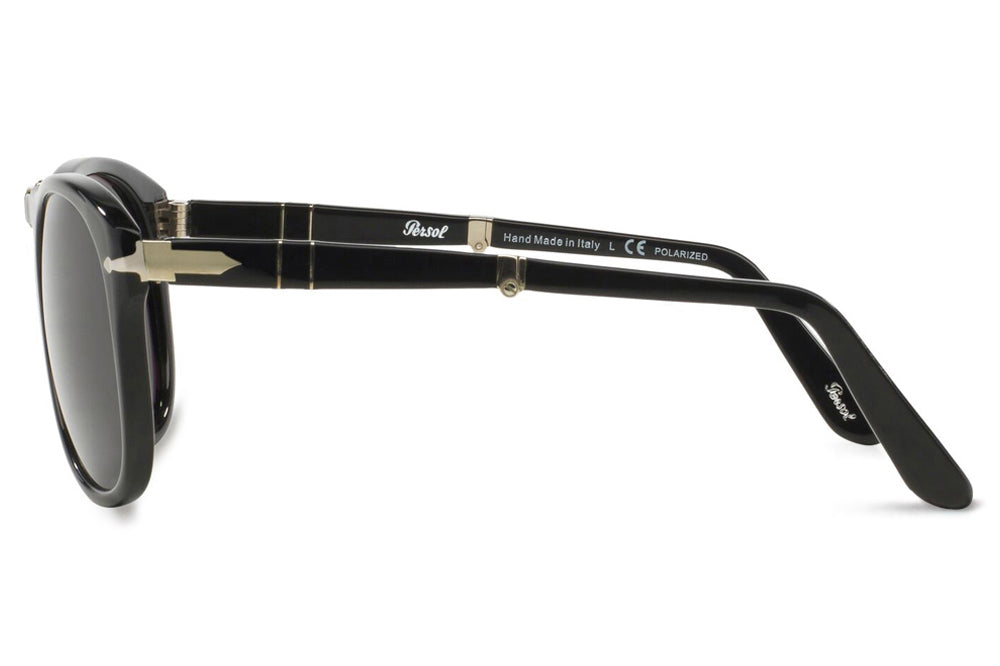 Persol - PO0714 Folding Sunglasses Black with Green Polar Lenses (95/58)