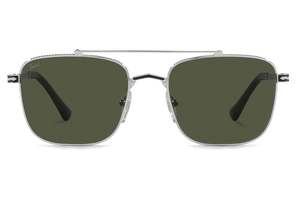 Persol - PO2487S Sunglasses Silver/Black with Green Lenses (111331)
