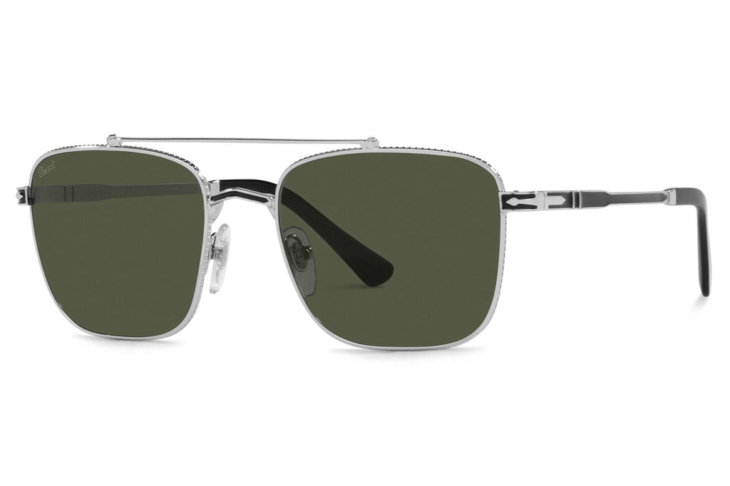 Persol - PO2487S Sunglasses Silver/Black with Green Lenses (111331)