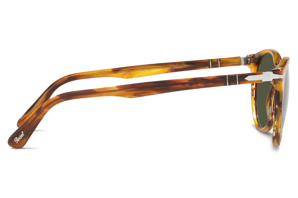 Persol - PO3152S Sunglasses Striped Brown with Green Lenses (115731)